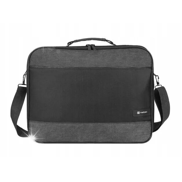 natec Geanta laptop Natec Impala 2, compatibilitate dimensiune laptop 15.6, 2 compartimente, material Polyester 600D, Negru-Gri