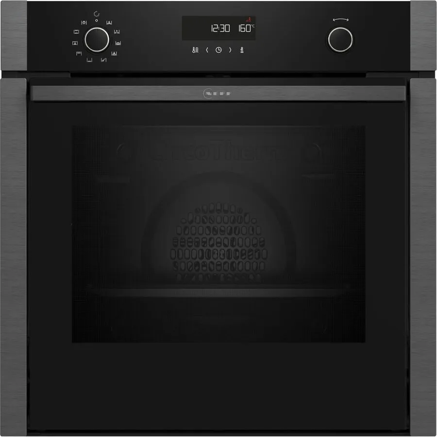 NEFF Cuptor electric incorporabil Neff B5ACH7HG3 N50 A+, lățime 59,4 cm, 71 L, piroliză, extensie telescopică pe 1 nivel, CircoTherm, ușă glisantă și ascunsă, Gri grafit