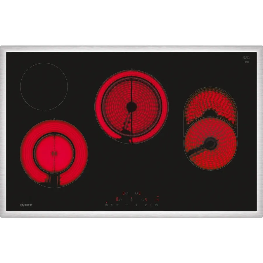 NEFF Plita electrica Neff T18SDH9L0 N 70, Incorporat, 80 cm, Ceramica, 4 zone, Negru