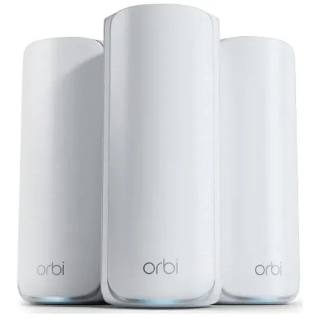 netgear Router wireless Netgear Orbi RBE773-100EUS, Wi Fi 7, Tri-band, 2.4 GHz - 688 Mbit/s, 5 GHz - 4320 Mbit/s, 6 GHz -  5760 Mbit/s, 3 bucati, Alb