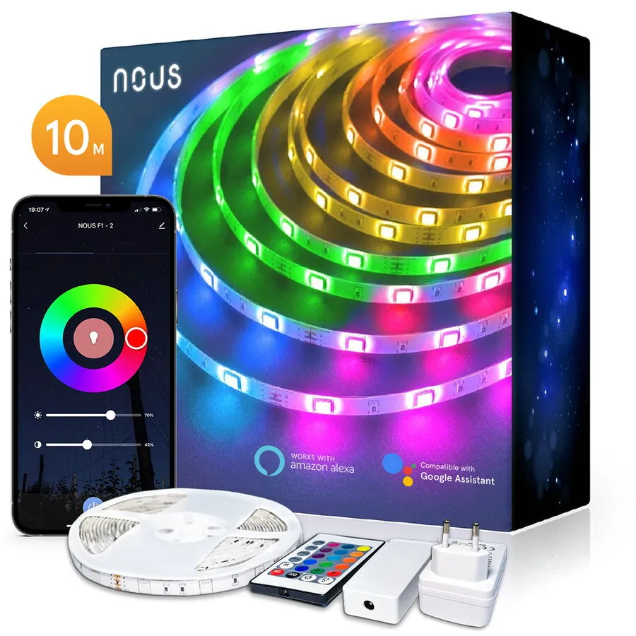 Nous Banda LED Smart Nous F2 WiFi, 10 metri, Control APP
