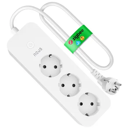 Nous Prelungitor Inteligent Nous A11Z, ZigBee 3.0, monitorizare consum, compatibil Alexa/Google Assistant, Alb