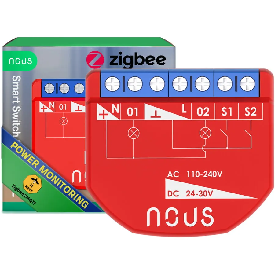 Nous Releu inteligent Nous B3Z, 16A, ZigBee, 2 canal PM, Monitorizare energie