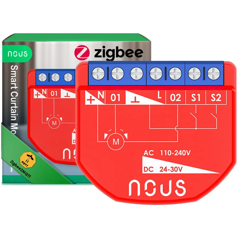 Nous Releu inteligent pentru perdele si draperii Nous B4Z ZigBee, 1 canal