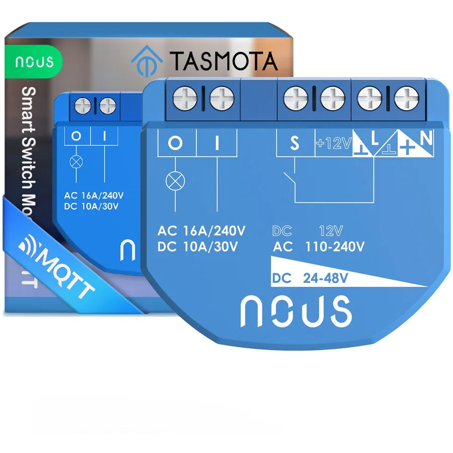 Nous Releu wireless Nous B2T PM, 16A, Tasmota, Matter, Monitorizare energie - 1 canal, ESP32