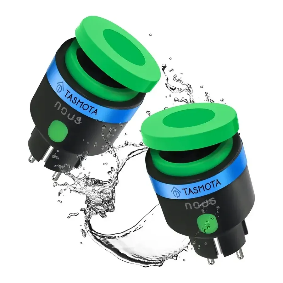 Nous Set 2 prize inteligente pentru exterior NOUS A6T, Wi-Fi, Tasmota, Monitorizareconsum energie, 16A, Control vocal