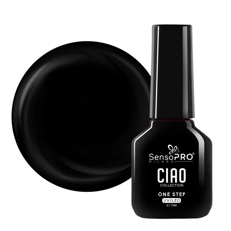Oja Semipermanenta One Step, Black Shine, SensoPRO Ciao Collection, 7 ml