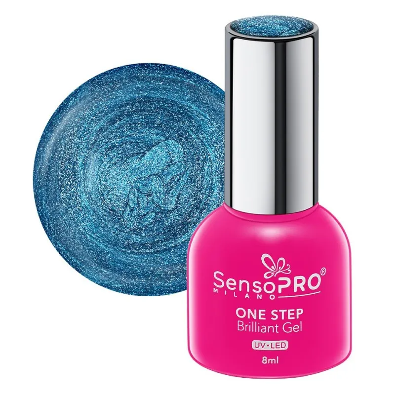 Oja Semipermanenta One Step Brilliant Gel SensoPRO Milano, 8 ml, Blue Paradise 80