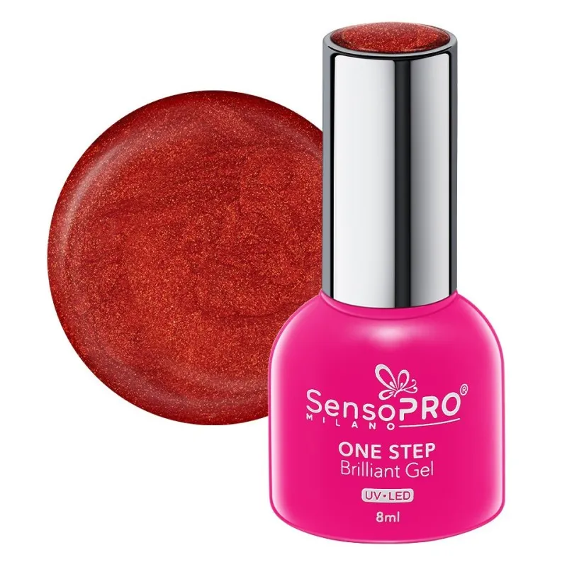 Oja Semipermanenta One Step Brilliant Gel SensoPRO Milano 8 ml, Flaming Red 77