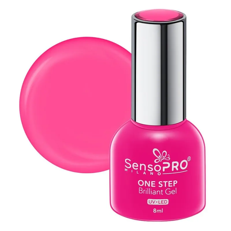 Oja Semipermanenta One Step Brilliant Gel SensoPRO Milano, 8 ml, Hot Pink 10