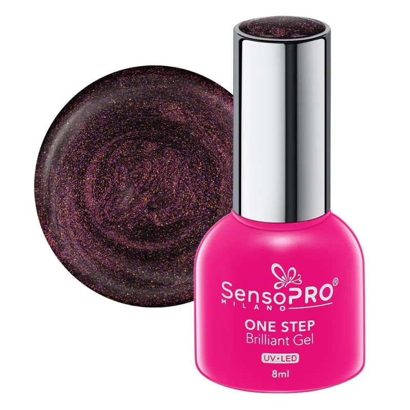 Oja Semipermanenta One Step Brilliant Gel SensoPRO Milano 8 ml, Mahogany Stars 84