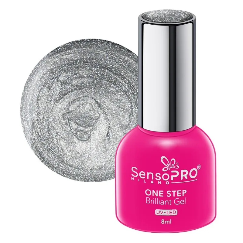 Oja Semipermanenta One Step Brilliant Gel SensoPRO Milano 8 ml, Silver Time 75