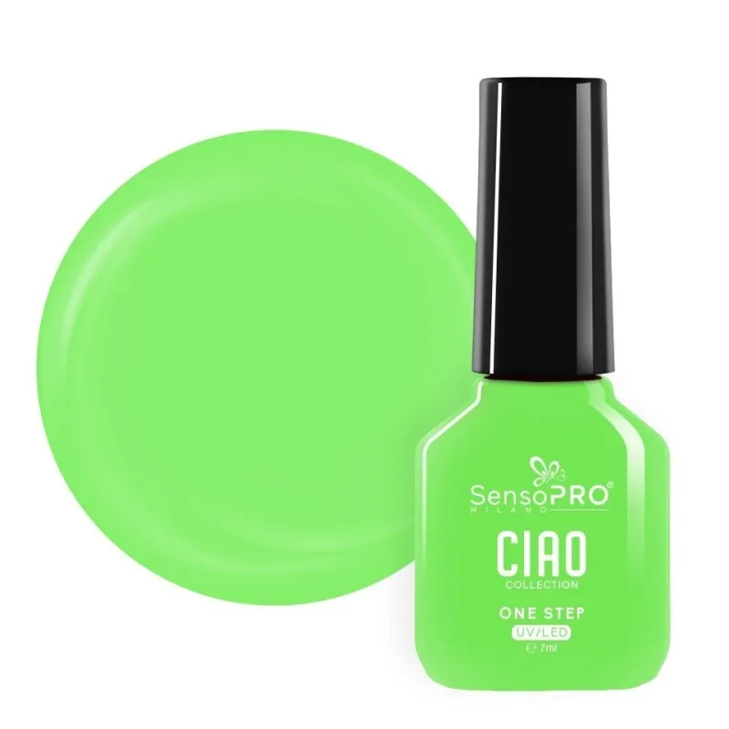 Oja Semipermanenta One Step, Electric Green, SensoPRO Ciao Collection, 7 ml
