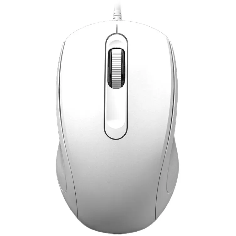 omega Mouse Omega OM441W, Optic, Cu fir, USB, 1200 DPI, 3 butoane + scroll, Alb