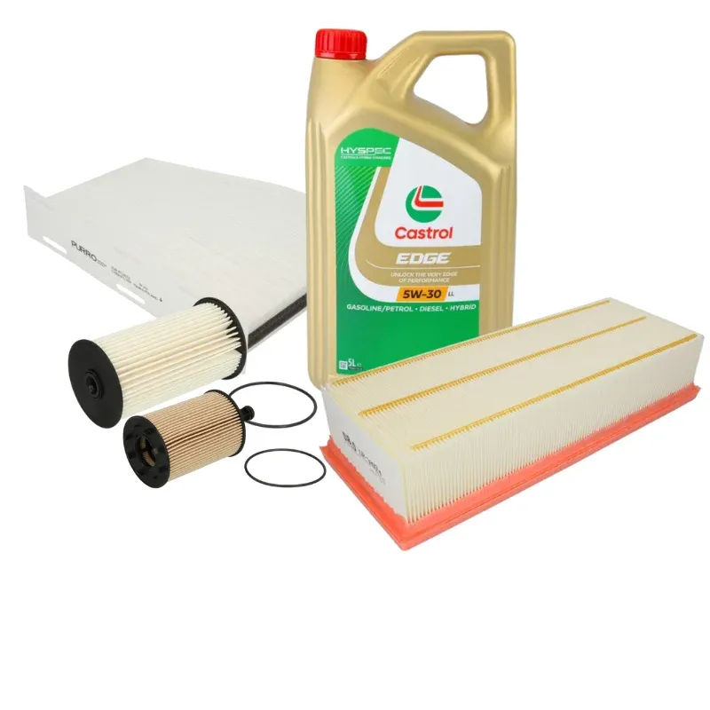 Pachet schimb ulei BRONZE Castrol 5L+ filtre Purro pentru grupul VAG - VW AUDI SKODA SEAT 1.9TDI, 2.0TDI