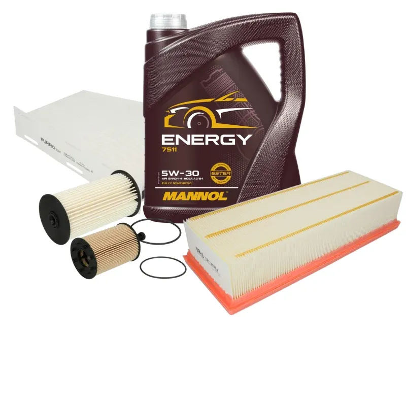 Pachet schimb ulei BRONZE Mannol 5L+ filtre Purro pentru grupul VAG - VW AUDI SKODA SEAT 1.9TDI, 2.0TDI