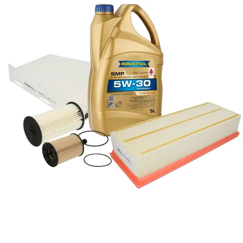Pachet schimb ulei BRONZE Ravenol 5L+ filtre Purro pentru grupul VAG - VW AUDI SKODA SEAT 1.9TDI, 2.0TDI