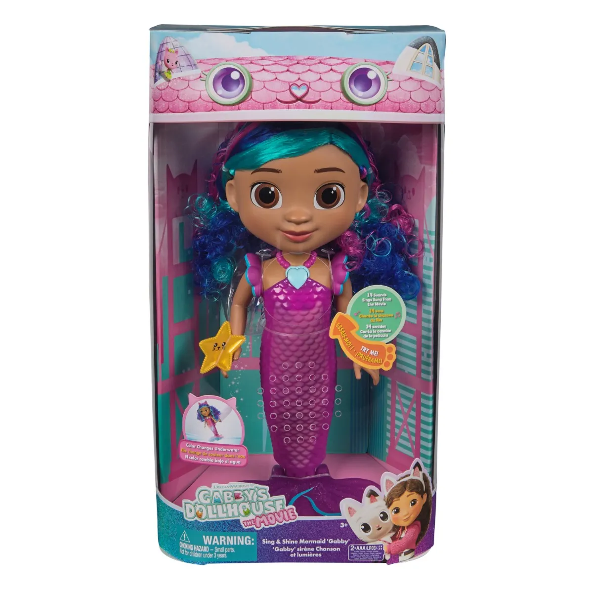 Papusa sirena, Gabbys Dollhouse, Sing and Shine Mermaid Gabby, 6074338