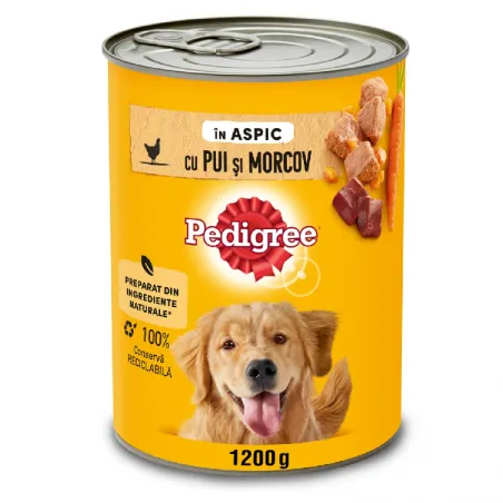 Pedigree, conserva hrana umeda pentru caini, pui si morcov, 1200 gr