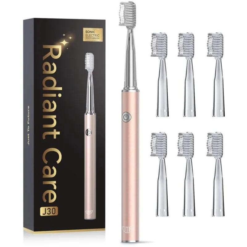 Periuta de Dinti Electrica JTF J30, Aurie, Inclus 6 Capete Rezerva, Cablu Reincarcare