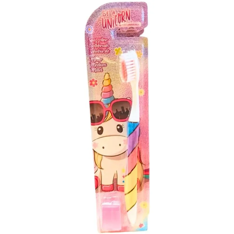 Periuta de Dinti Naturaverde Kids Be a Unicorn, pentru Copii, cu Peri Medii