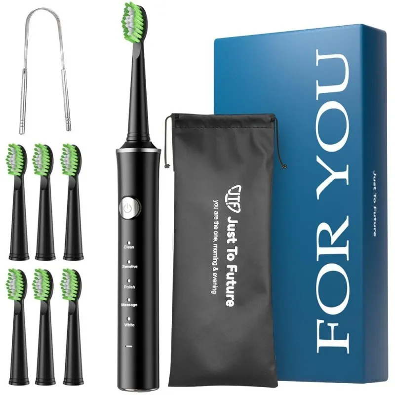 Periuta Dinti Electrica, JTF Sonic, Neagra, J40, 6 Capete de Periere