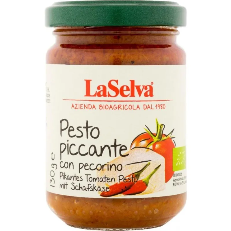Pesto Picant cu Ardei Iute si Branza de Oaie, Bio, 130 g, La Selva