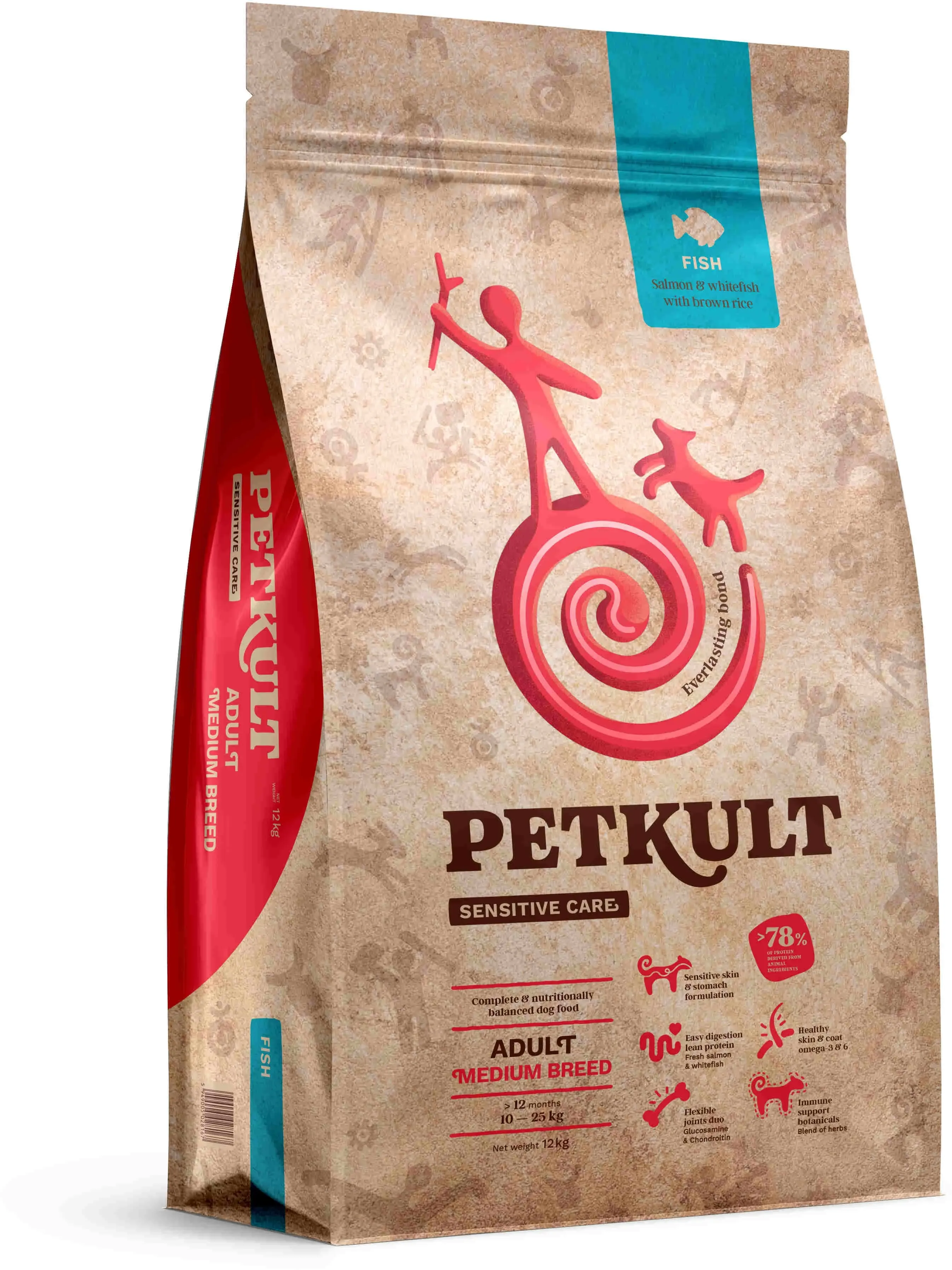Petkult Sensitive Adult Medium Peste, 3 kg