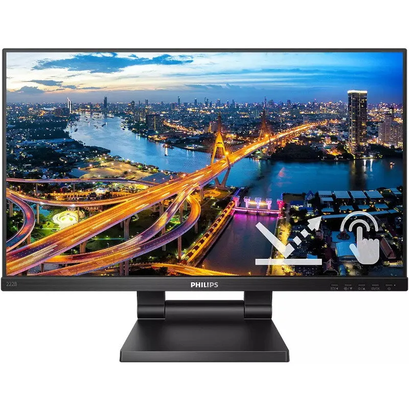 Philips Monitor LED Philips 222B1TC Touchscreen 21.5 inch 4 ms, 75 Hz, Negru