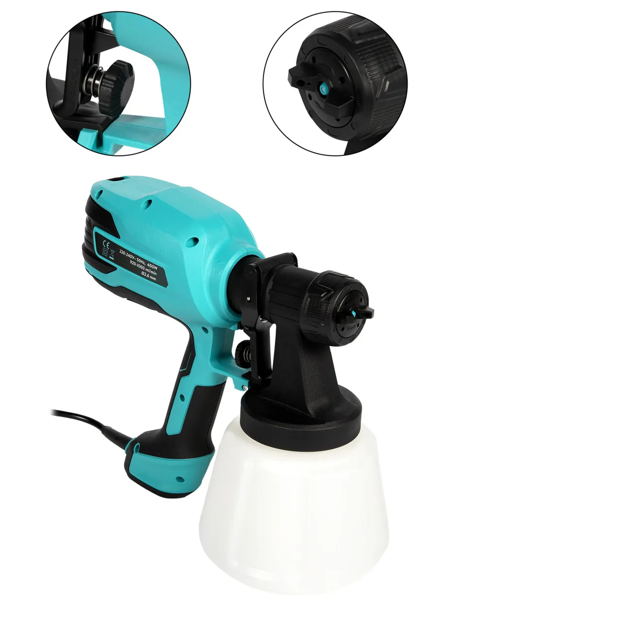 Pistol de Vopsit Electric 400W, 1000 ml/min, Detoolz DZ-SE143