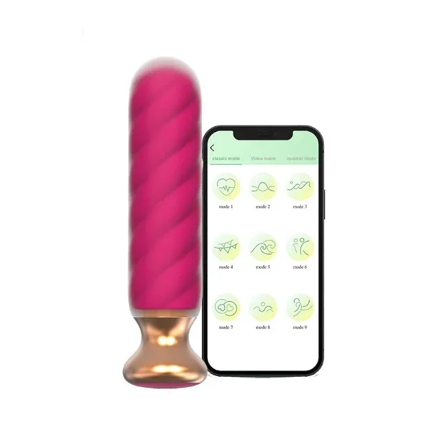 Plug anal vibrator CNT GUARD OFF Sweet Bomb Swirl, control prin aplicație, 9 funcții de vibrație, 12.7 cm, roz cu auriu