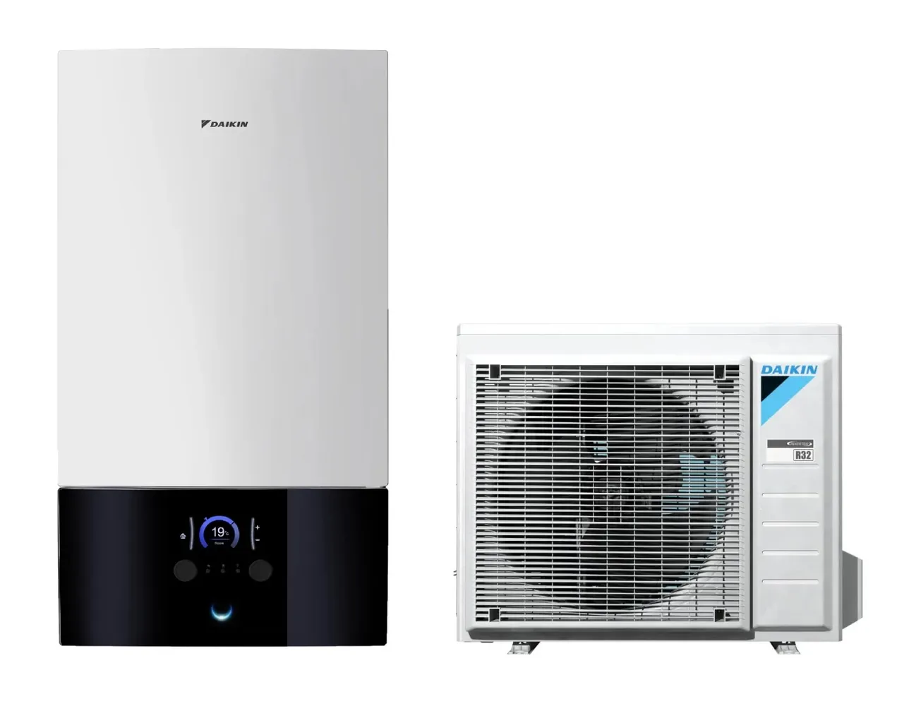 Pompa de caldura Aer-Apa, Daikin 4 kW, pentru incalzire, unitate interioara, Daikin, Altherma 3 R W EHBH04E6V cu incalzitor electric rezerva de 6 kW + unitatea exterioara ERGA04EV, MONOFAZAT