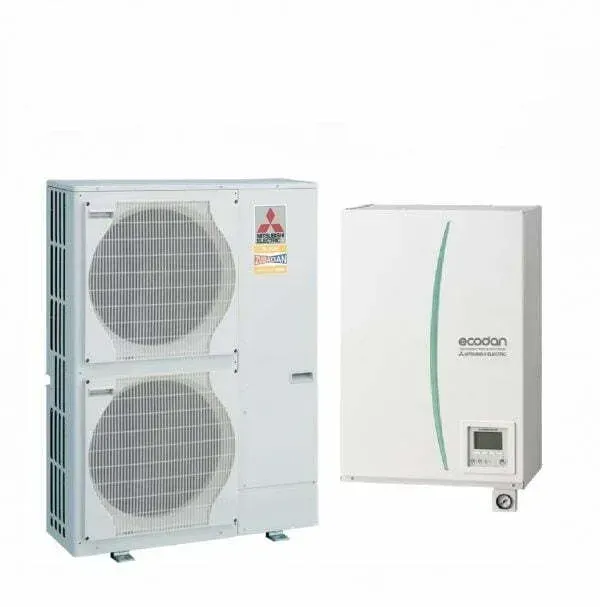Pompa de caldura Hydrobox aer-apa Mitsubishi Electric Zubadan ERSC-VM2D+PUHZ-SHW140YHA 14 kW – compact