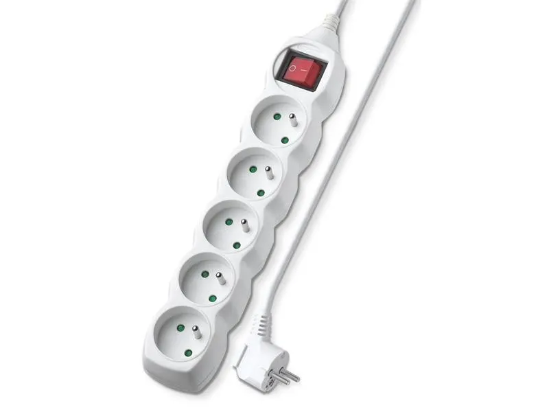 Prelungitor 5 prize 5m Geti GEC55S cu comutator