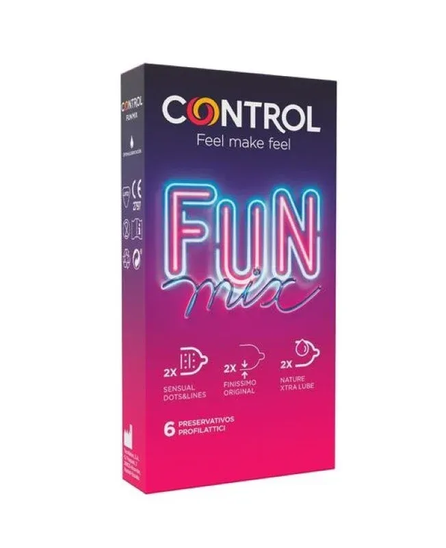 Prezervative CONTROL FEEL FUN MIX (Touch & Feel, Finissimo and XtraLube), 1 cutie x 6 buc