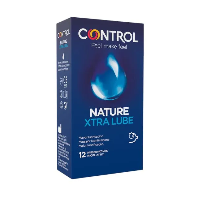 Prezervative CONTROL - NATURE, extra lubrifiere, 54 mm, 12 buc