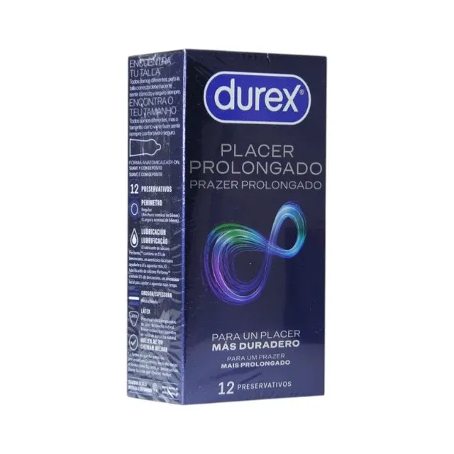 Prezervative Durex Pleasure Prolonged, regular fit, efect de intarziere ejaculare, 56 mm, 1 cutie x 12 buc