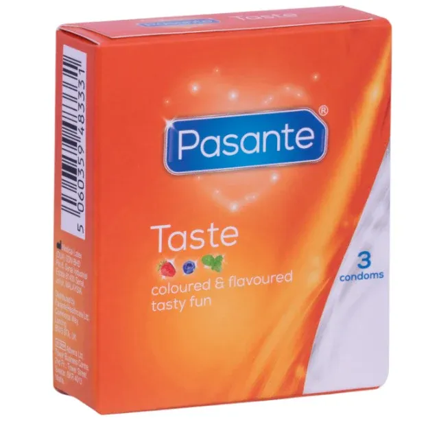 Prezervative Pasante - Flavors, colorate si aromate, menta, capsuni si afine marimea 53 mm, 1 x 3 buc