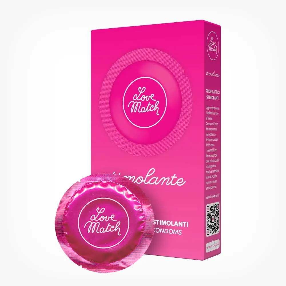 Prezervative profesionale, Love Match Stimolante, cu striatii si puncte in relief, 6 buc