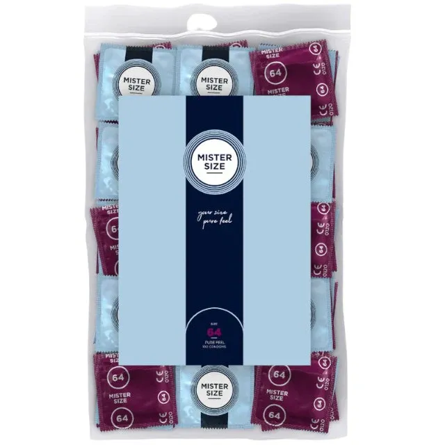 Prezervative ultra-subțiri MISTER SIZE, mărime 64 mm, 100 de bucăți
