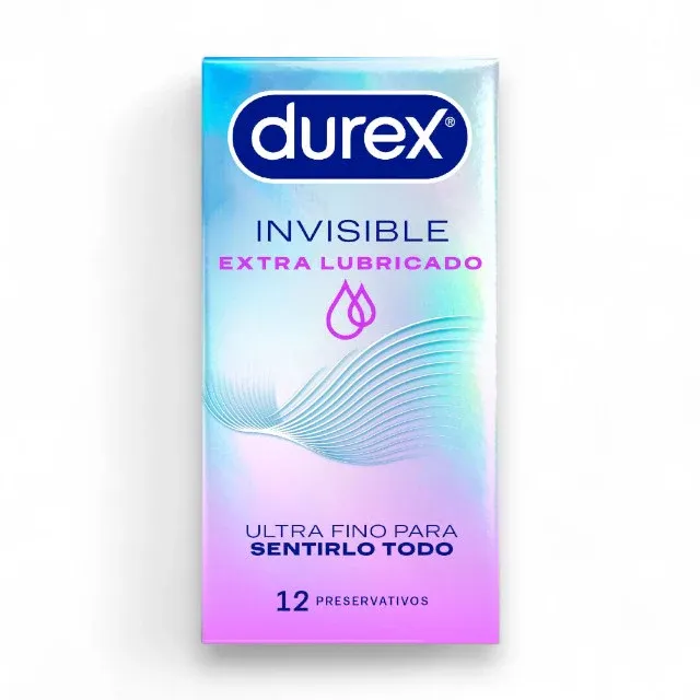 Prezervative ultra subtiri Durex Invisible, cu extra lubrifiere, senzatie naturala, 56 mm, 1 cutie x 12 buc