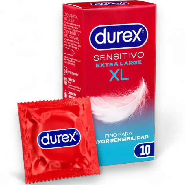 Prezervative ultra subtiri Durex Sensitivo XL, grande fit, 60 mm, 1 cutie x 10 buc