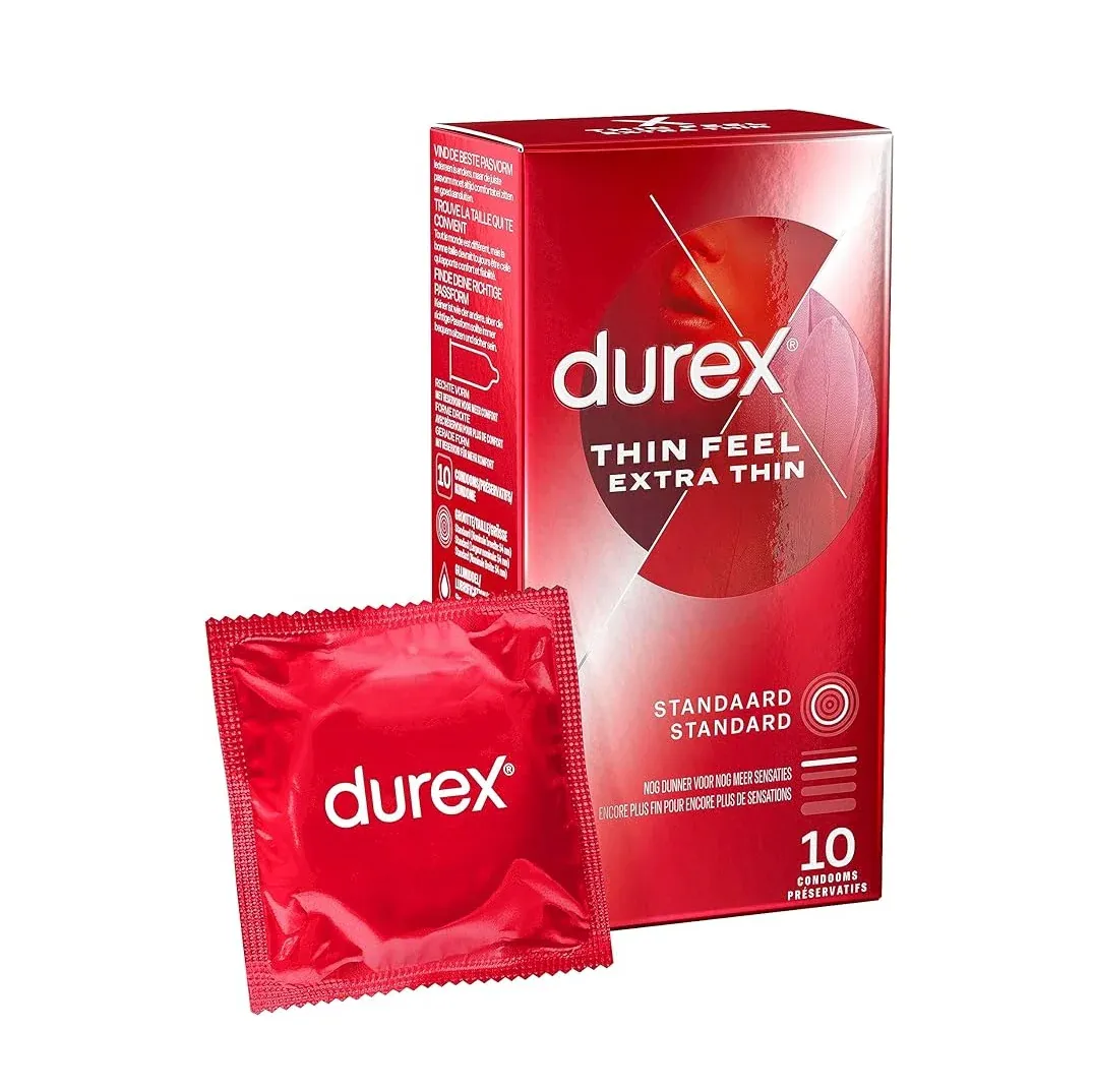Prezervative ultra subtiri Durex Thin Feel, Extra Thin, 52 mm, 1 cutie x 10 buc