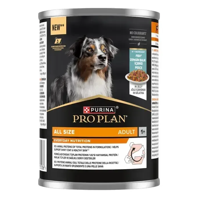 PRO PLAN EVERYDAY NUTRITION Adult, Peste, toate taliile, hrana umeda pentru caini, 400 g