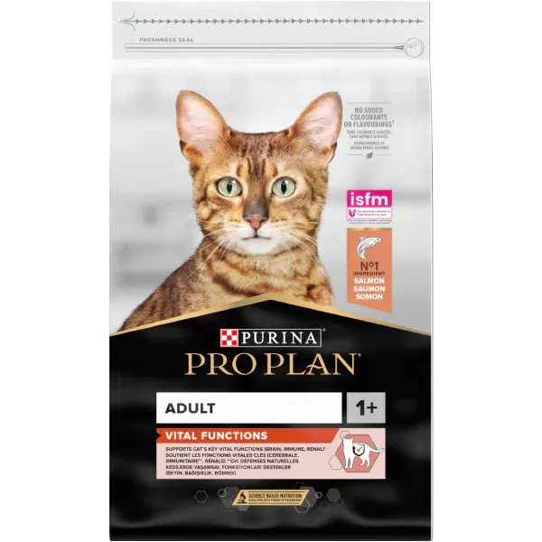 PRO PLAN® VITAL FUNCTIONS Adult 1+, bogat în somon, hrană uscată pentru pisici, 10 kg