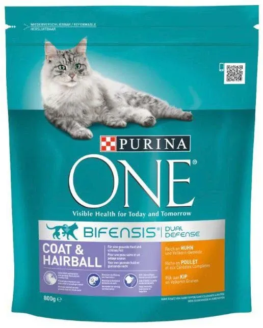 PURINA ONE Hrană uscată pentru pisici Adulte COAT & HAIRBALL, cu Pui 800g