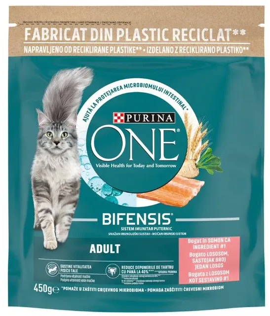 PURINA ONE Hrană uscată pentru pisici Adulte, cu Somon şi Cereale integrale