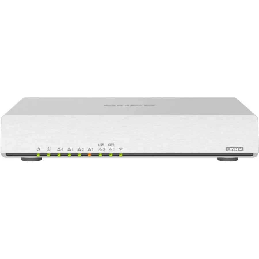 QNAP Router wireless QNAP QHora-301W, Banda dubla (2.4 GHz/ 5 GHz), Wi-Fi 6 (802.11ax), 2475 Mbit/s, 10 Gigabit Ethernet, USB, Alb