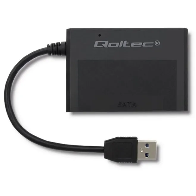 QOLTEC Adaptor Usb 3.0 Pentru Hard Disk-Uri Hdd/Ssd, Qoltec, 50644, Standard: Usb 3.0 Si Sata 3.0, Tip Carcasa: Extern, Lungime Cablu: 0.13 m, Plastic, Dimensiuni: 77 x 52.5 x 15.6 mm, Negru