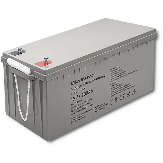 QOLTEC Baterie Qoltec AGM | 12V | 200Ah | 54,1kg | Nu necesită întreținere | Puternică | Durată lungă de viață | pentru UPS, rulotă, barcă, încălzitor